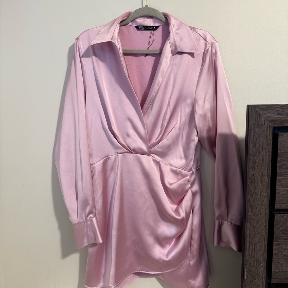 Zara Blush Satin Dress
